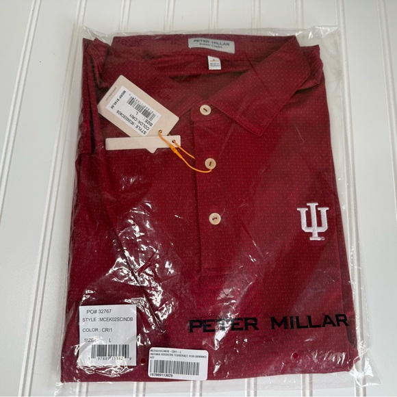 Peter Millar Other - Peter Millar Summer Comfort Indiana University Hoosiers Men Large Polo Shirt NEW
